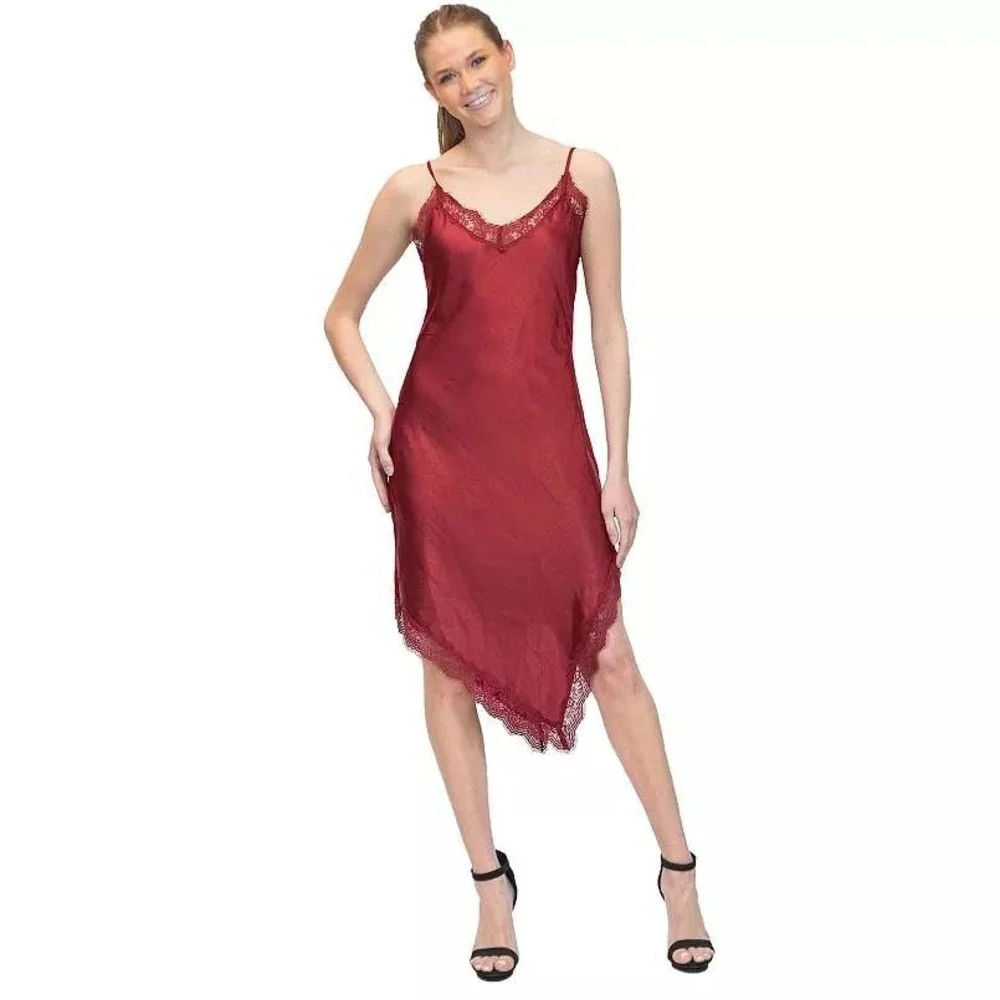 Madden Girl Asymmetrical Slip Dress Womens‎ XS Red